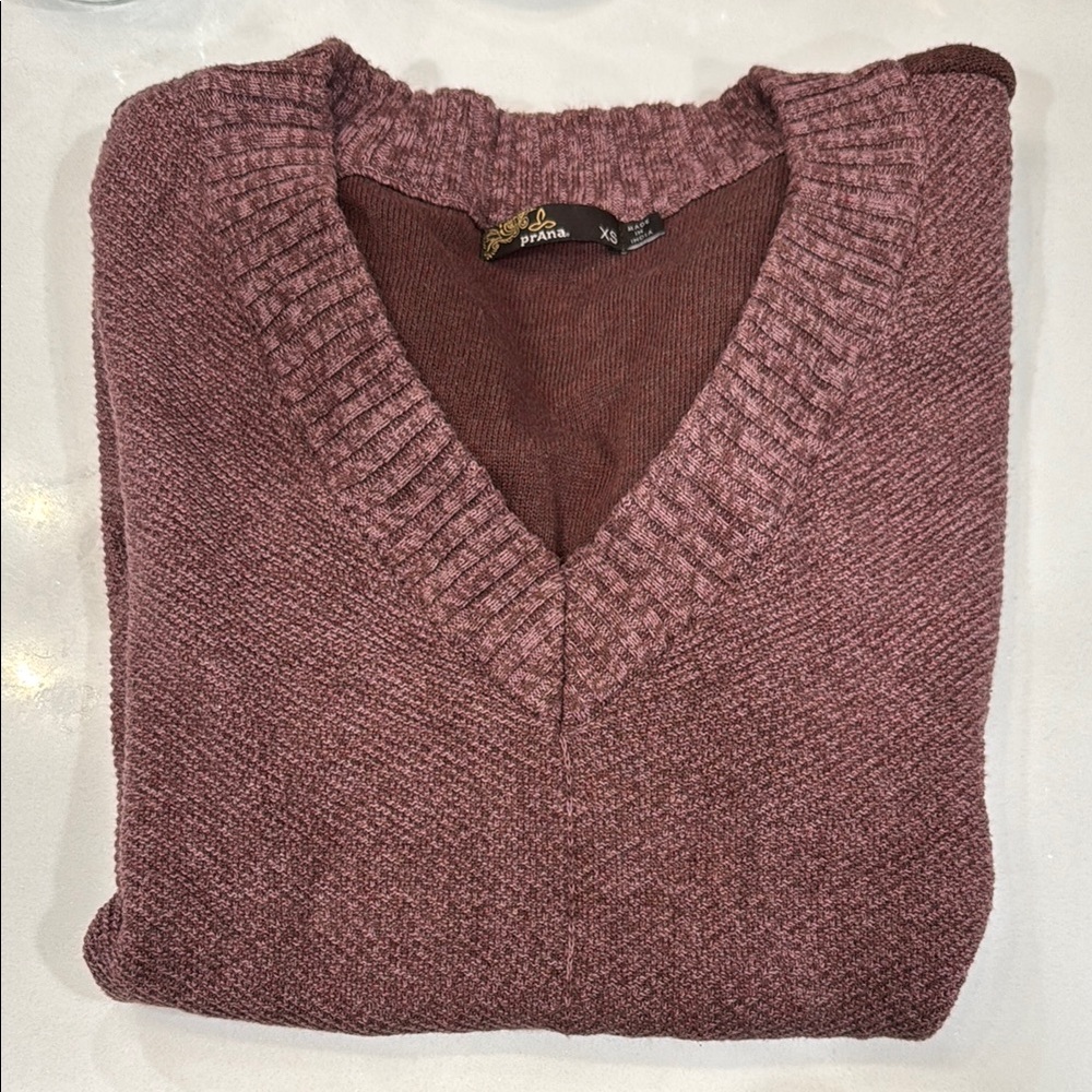 Prana Mauve V-Neck Sweater